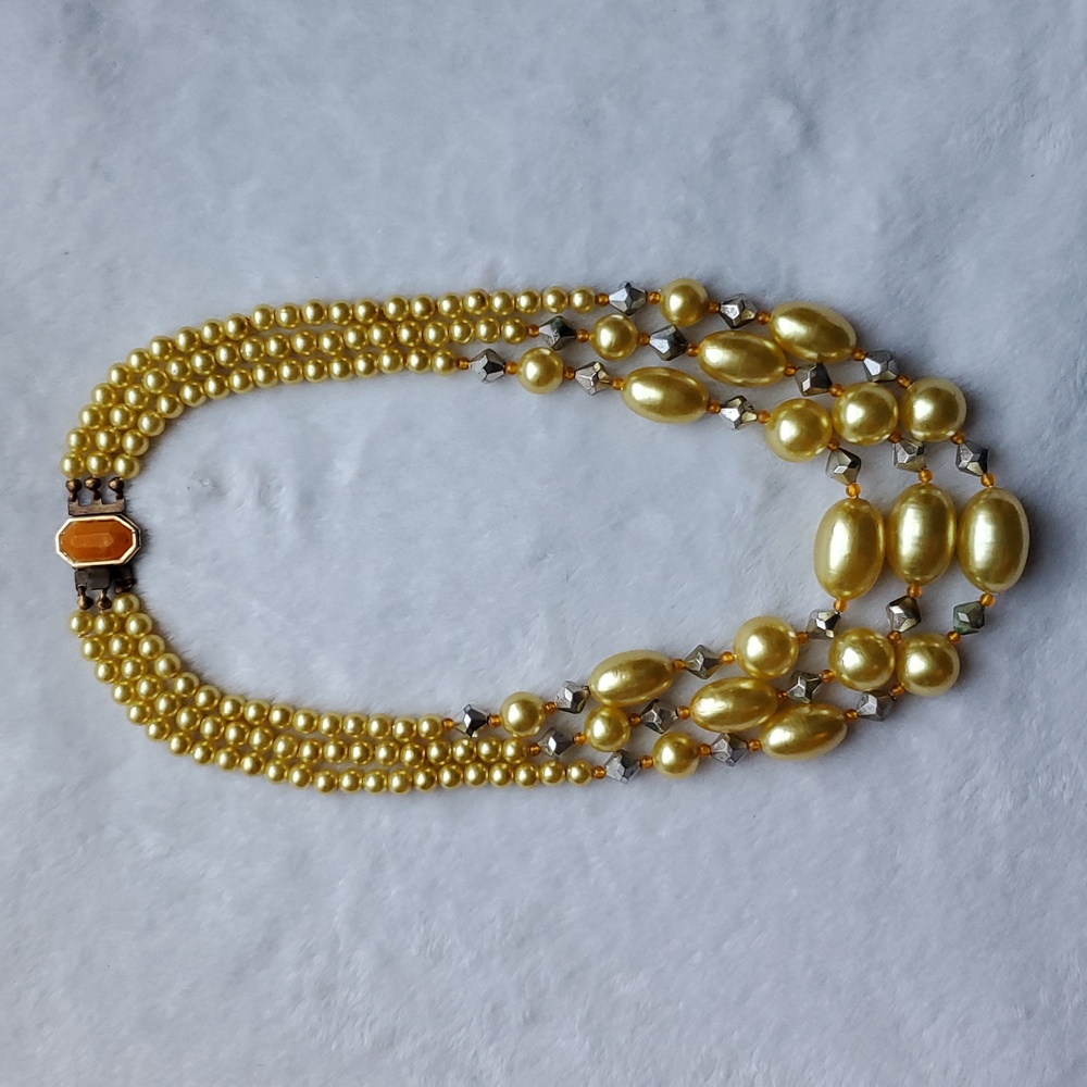 Vintage MCM Multi-Strand Chunky Statement Beaded Necklace